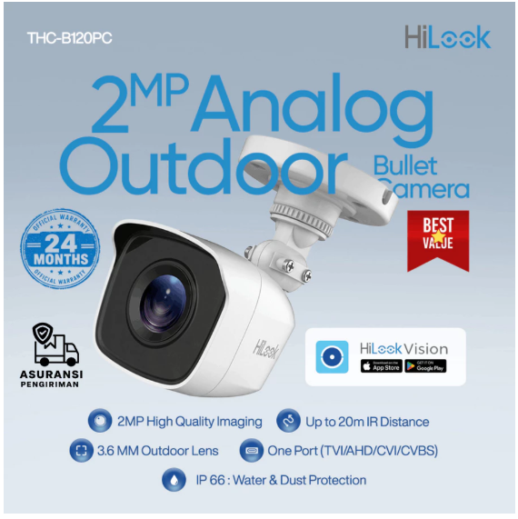 CCTV Analog Outdoor 2Mp/1080P HILOOK (3.6MM)